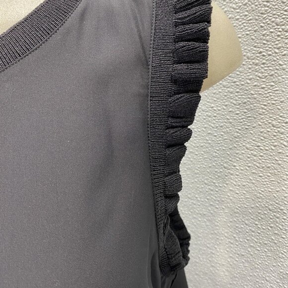 NEW CINQ A SEPT Women’s Lenore Silk Sleeveless Blouse – Black – Size XL - Picture 12 of 15